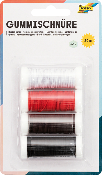 FOLIA Gummischnüre-Set, 4 Spulen