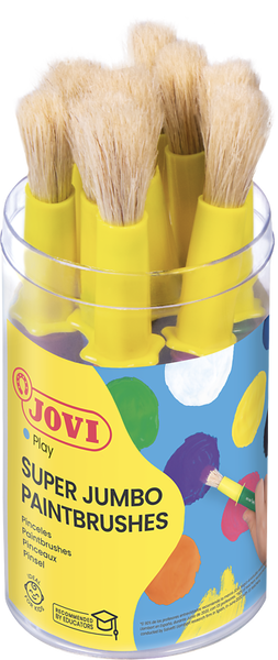 JOVI Maxi Schulpinsel mit Tropfschutz, Aufbewahrungsdose mit 9 Stück