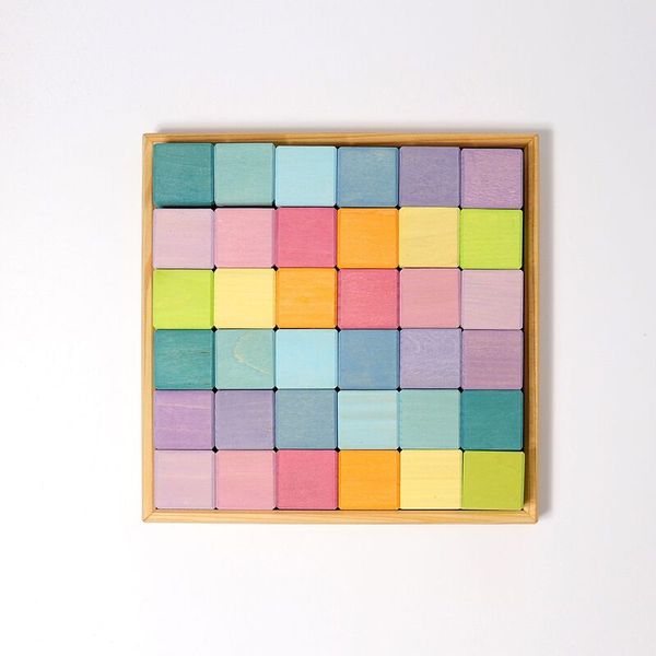 GRIMM´S Pastell Mosaik, 36 Klötze + 1 Holzrahmen, ab 1 Jahr