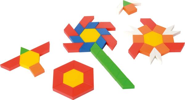 Puzzleset, Holzpuzzle, Farben, Geometrische Form, Bausteine