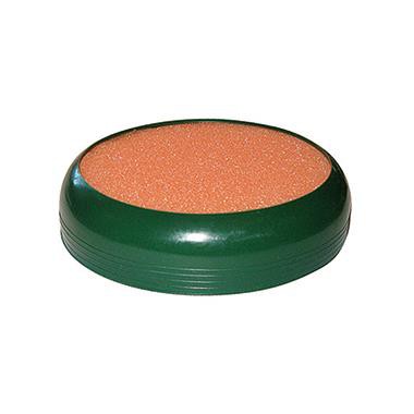 ebony lid, pearlstone pad, orange sponge, green base, flat disc