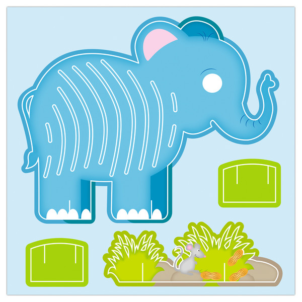 Elefant, Spielzeug, Sticker, Puzzleset, Tierfigur