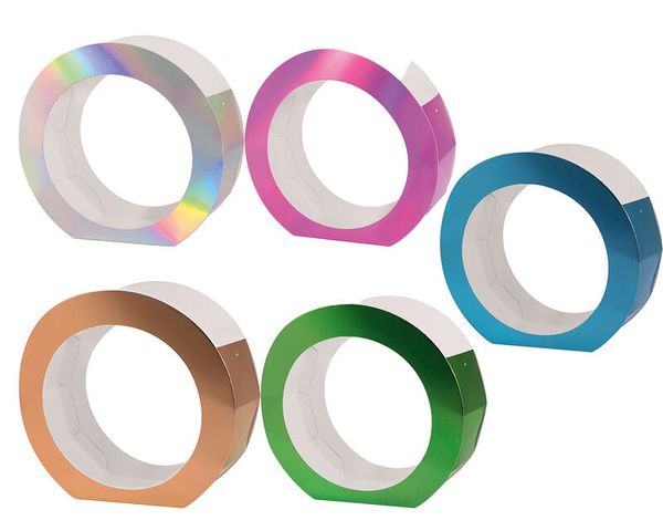 FOLIA Laternen-Rohlinge aus Metallic-Karton, 5 Stück, Farbe wählbar