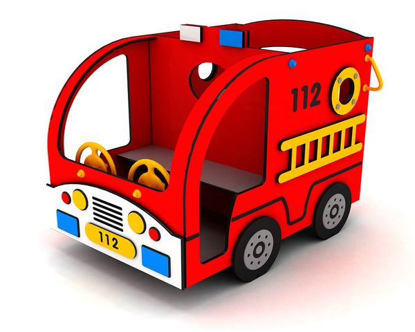Feuerwehrauto, Kinderspielzeug, Rot, Kleinstwagen, Pappe