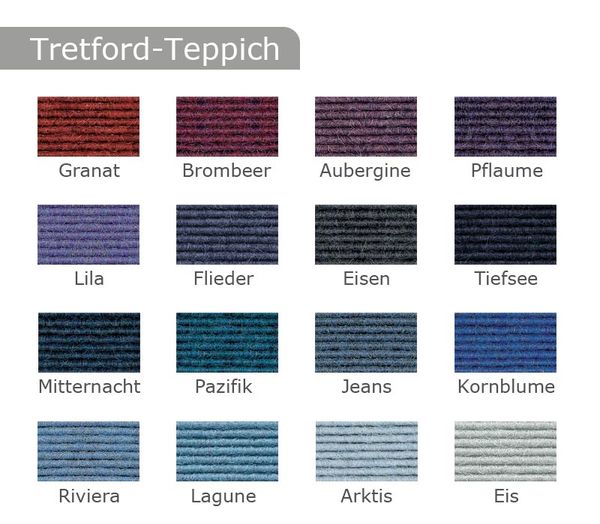 Teppich, Tretford, Riemenoptik, Spurenge, mehrfarbig