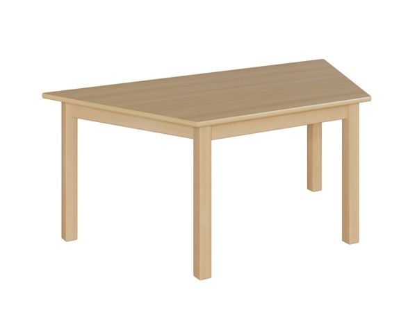 Trapeztisch, 120x60 cm, Dekor Buche, Zarge, Tischbeine aus Holz