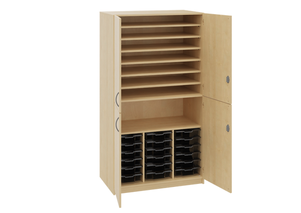 Bastelschrank mit 18 kleinen Boxen und 4 Halbtüren, Varianten wählbar