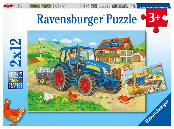 Puzzleset, Traktor, Landwirtschaft, Bauernhof, 2x12