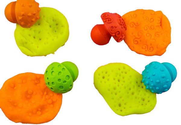 squeaky toy, dog toy, rubber ball, textured toy, bright color