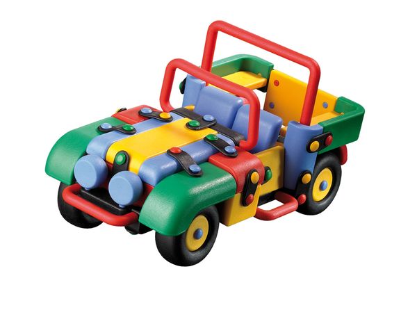Spielzeugauto, Kinderauto, Baustein-Auto, Motorikauto, Mehrfarbig