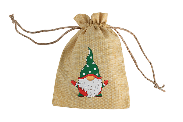 Beutelsack, Jute, Weihnachtsfigur, Gnom, Kraftpapier