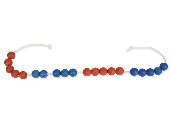 Armband, Perlen, Rot-Blau, Schnurband, verstellbar