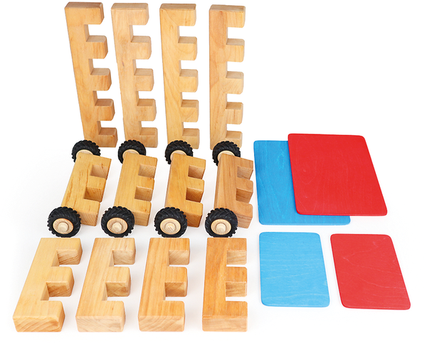 Holzbausteine, Kaufspielzeug, Holzfahrgestell, Holzspielzeug, Bausteine
