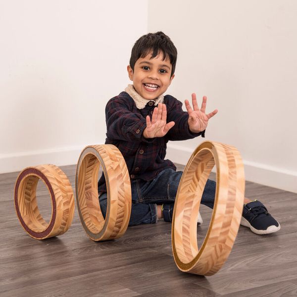 Holzringe mit Funkelsteinen, 3 Stück, ab 10 Monate Holzringe mit Funkelsteinen, 3 Stück, ab 10 Monate