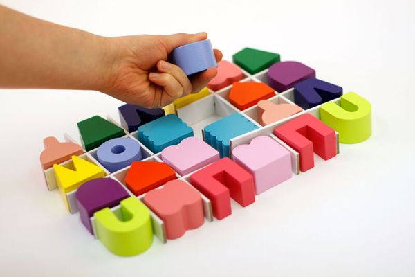 Puzzleset, Holzbausteine, Bunte Steine, Legepuzzle, Bausteine-Set