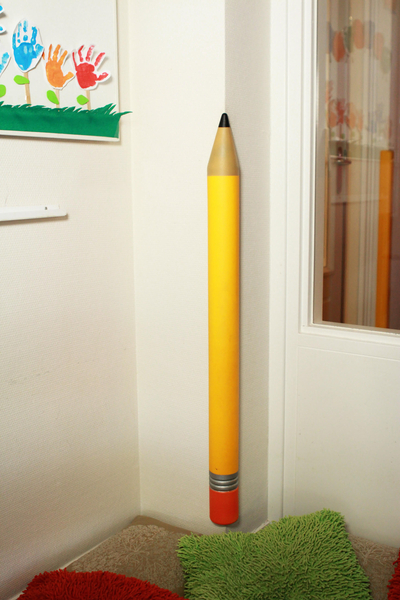 Bleistift, gelb, groß, Rundstab, Kinderzimmer