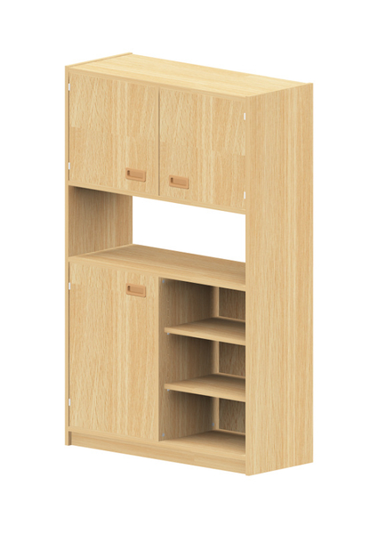 BasicPlus Hochschrank, oben Doppeltür, unten Tür links und Regal rechts, B: 102 cm BasicPlus Hochschrank, oben Doppeltür, unten Tür links und Regal rechts, B: 102 cm