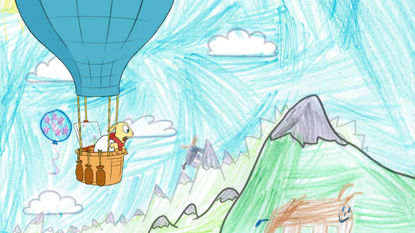 Mitmalfilm DIN A5 „Mitmalmeister Claude Momäh auf Ballonfahrt“ Mitmalfilm DIN A5 „Mitmalmeister Claude Momäh auf Ballonfahrt“