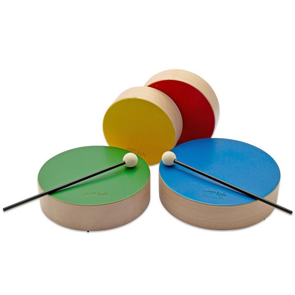 Buntes Holztrommel-Set, 4-teiliges Set