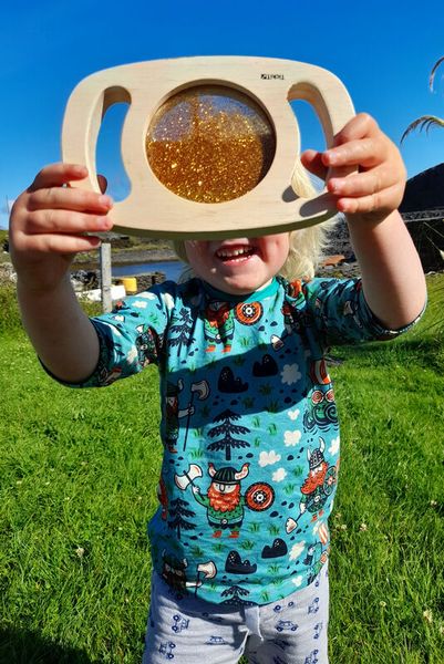 Handglitzertafel mit Holzrahmen, 3-teiliges Set, ab 12 Monate Handglitzertafel mit Holzrahmen, 3-teiliges Set, ab 12 Monate