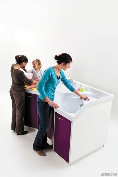 LOXOS Wickelkommode Standcreche 150 Bain mit fester Treppe, 220x90x90 cm  LOXOS Wickelkommode Standcreche 150 Bain mit fester Treppe, 220x90x90 cm