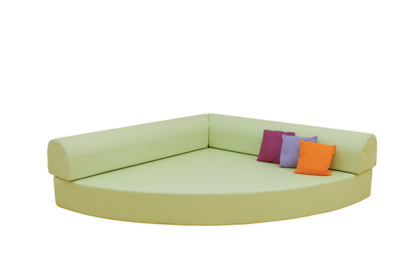 Liegematte Viertelkreis mit Rückenpolster, LxB: 150 cm x 20 cm, Farbvarianten wählbar