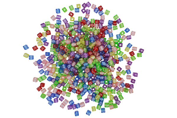 Buchstabenperlen in der Dose, Kunststoff, 450 gr. Buchstabenperlen in der Dose, Kunststoff, 450 gr.