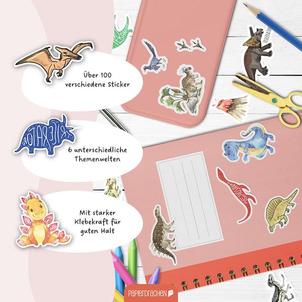 Stickerblock Dinosaurier 80 Sticker