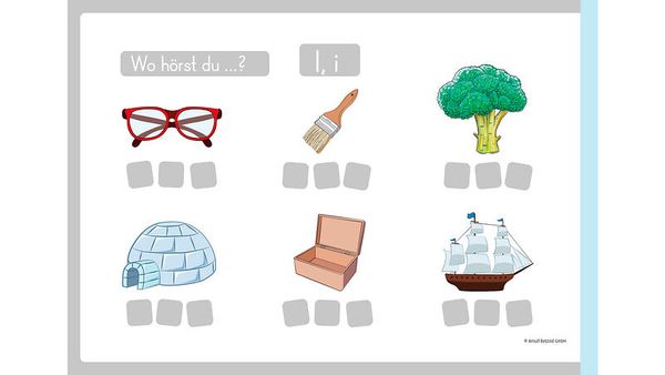 Brille, Pinsel, Brokkoli, Iglu, Schmuckkasten