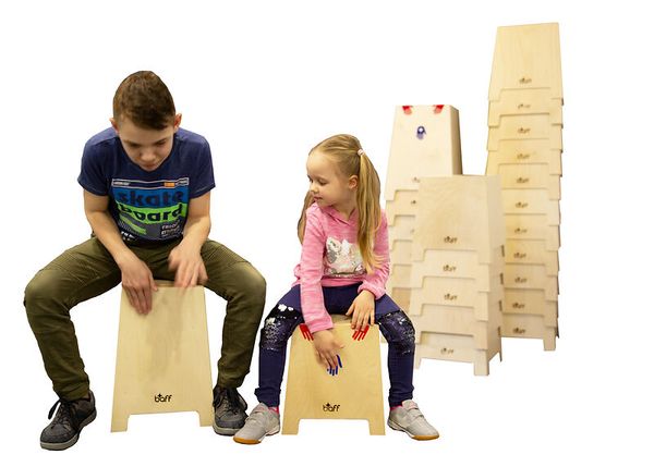 Holzstuhl, Kinderstuhl, Klettstapel, Holzstuhlset, Stapelbar
