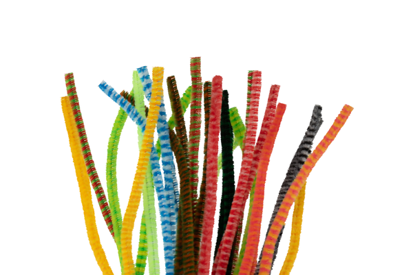 Streifen-Pfeifenputzer, bunt sortiert, 30 cm, 6mm, 30 Stück