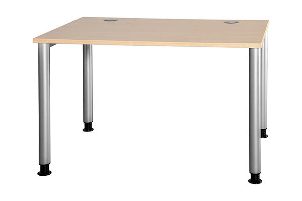 table, desk, metal legs, laminate top, rectangular