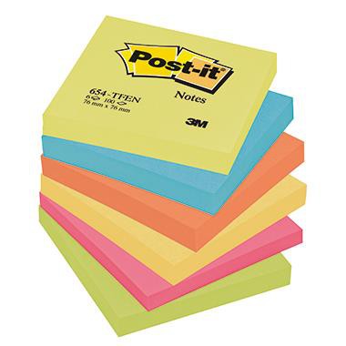 Post-it® Haftnotiz farbig sortiert, 76x76 mm, 6 St./Packung Post-it® Haftnotiz farbig sortiert, 76x76 mm, 6 St./Packung