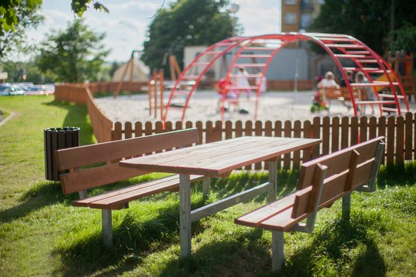 Holzbank, Gartentisch, Sitzbank, Sitzecke, Parkbank