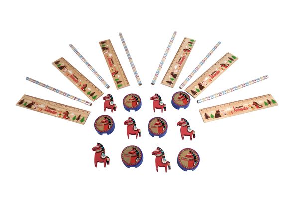 Schreib-Set Pferd (Lineal, Radierer, Bleistift, Spitzer), 6 Sets Schreib-Set Pferd (Lineal, Radierer, Bleistift, Spitzer), 6 Sets