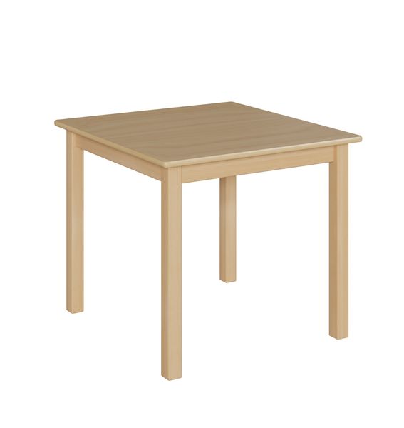 Quadrattisch, 80x80 cm Dekor Buche, Zarge, Tischbeine aus Holz