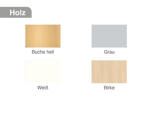 Holz, Buche hell, Birke, Grau, Weiß
