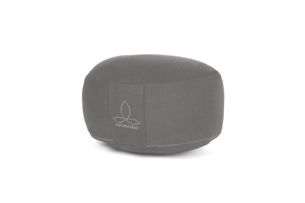 Sitzhocker, Pouf, Stoff, Grau, Rund
