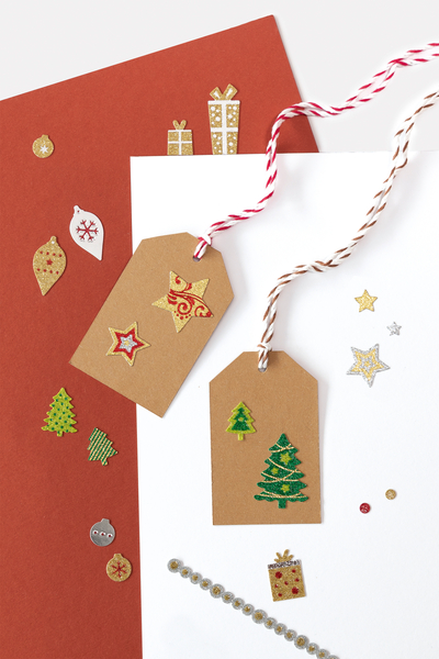 FOLIA Glitter-Sticker X-Mas, 253 Stück