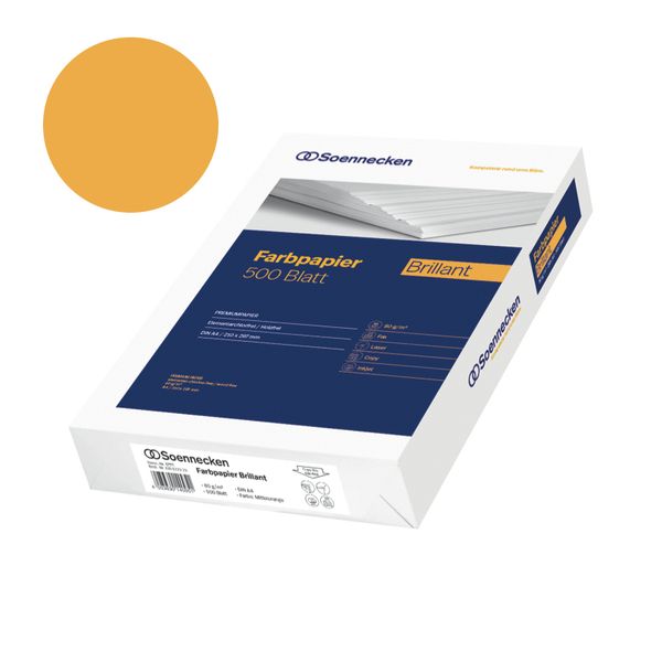 buntes Kopierpapier DIN A4, orange, 80 g, 500 Blatt buntes Kopierpapier DIN A4, orange, 80 g, 500 Blatt