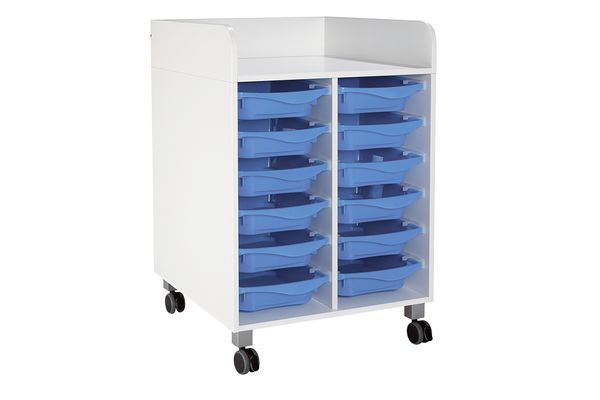 Wickelkommode mit Rollen, 12 Boxen, 70 cm Breite