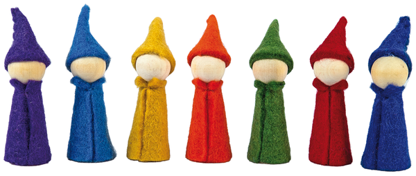 plüsch, figuren, gnome, bunt, miniaturen