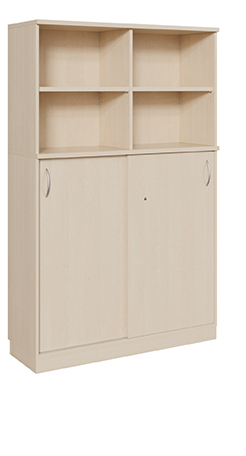 Schiebetüren-Kombinationsschrank mit 4 offenen Fächern Schiebetüren-Kombinationsschrank mit 4 offenen Fächern