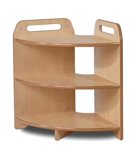 Holzregal, Eckregal, 3-stufig, Holzoberfläche, Kompaktregal