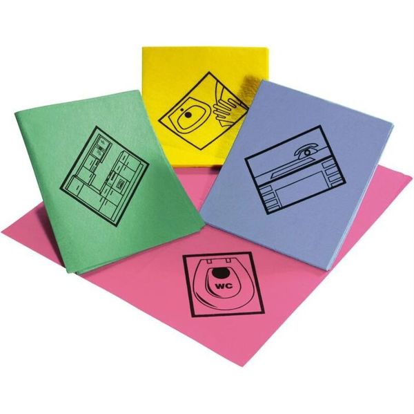 Feuchtwischtücher mit Piktogramm, blau "Büro", 10 Stück Feuchtwischtücher mit Piktogramm, blau "Büro", 10 Stück