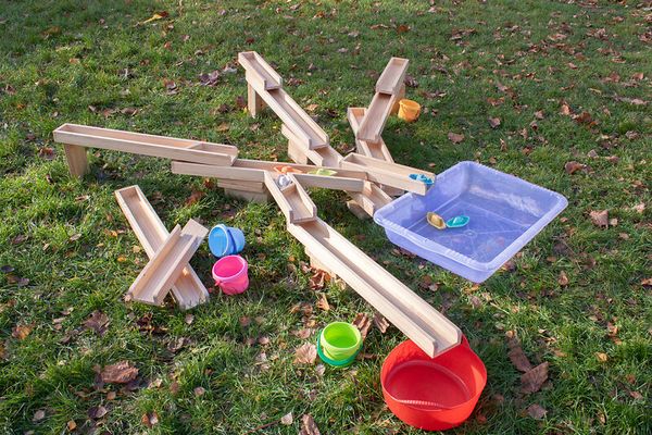 Wasserbahn / Kugelbahn, massives Kiefernholz, 12 Teile, ab 3 Jahre (SONDERANGEBOT)