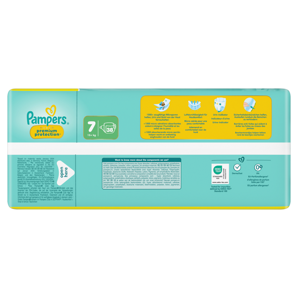 PAMPERS Premium Protection Gr. 7, Extra Large 15+ kg, 38 Stk.