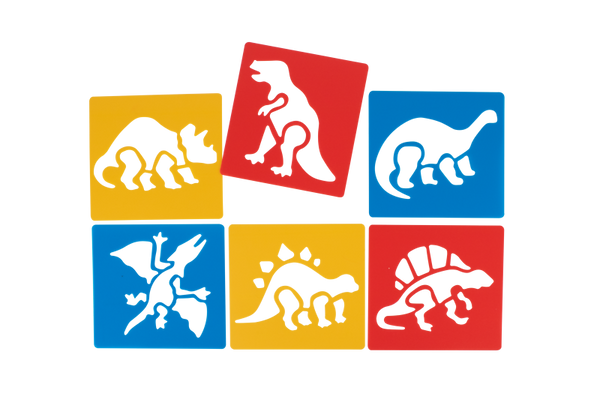 Schablonen Dinos, 6 Stück 