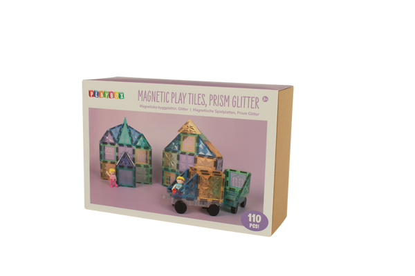 magnetic tiles, prism glitter, construction toy, playset, gift box