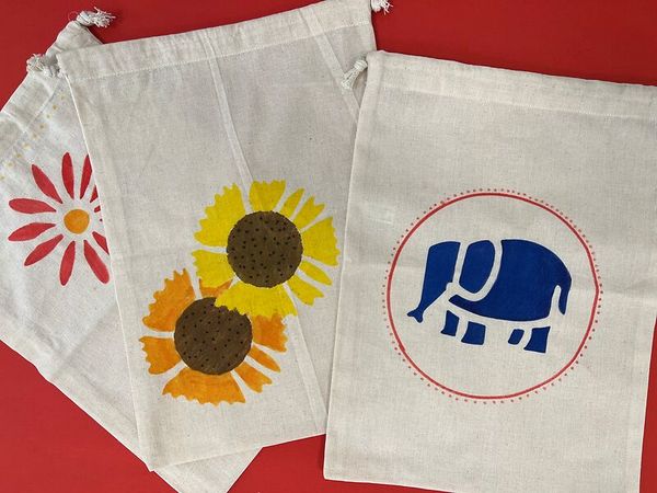 Baumwollzugbeutel klein, 5er Set Baumwollzugbeutel klein, 5er Set